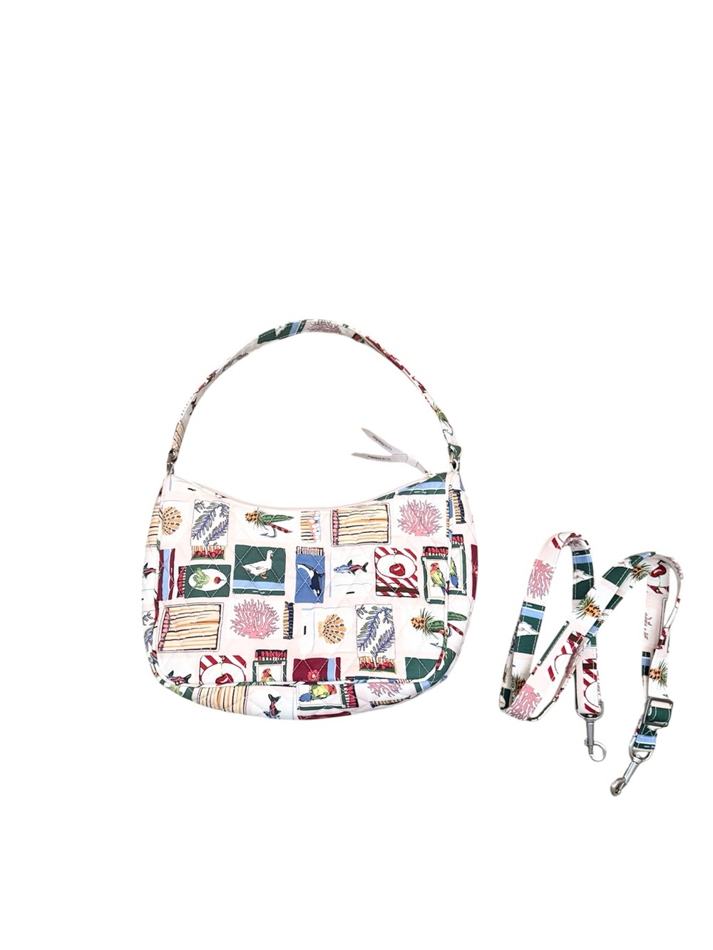 Vera Bradley White Multi-Color Patchprint Crossbody Bag - Picture 2 of 6